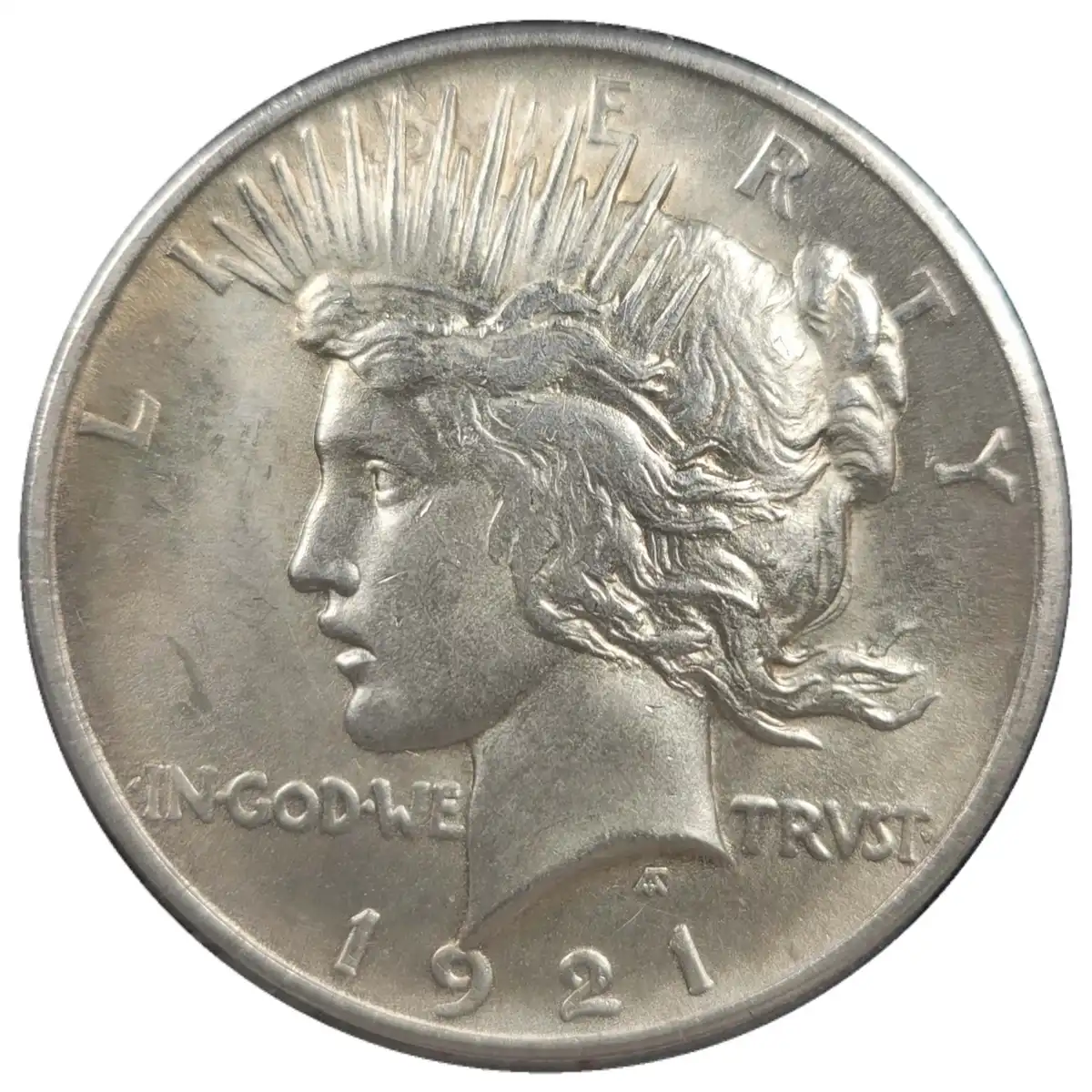 1921-High-Relief-Peace-Dollar,-PCGS-MS-66,-Rainbow-Toned